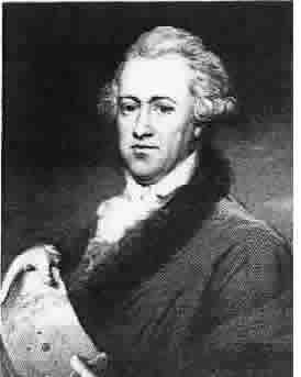 Detail of a painting of Sir William Herschel showing map of the solar system. 